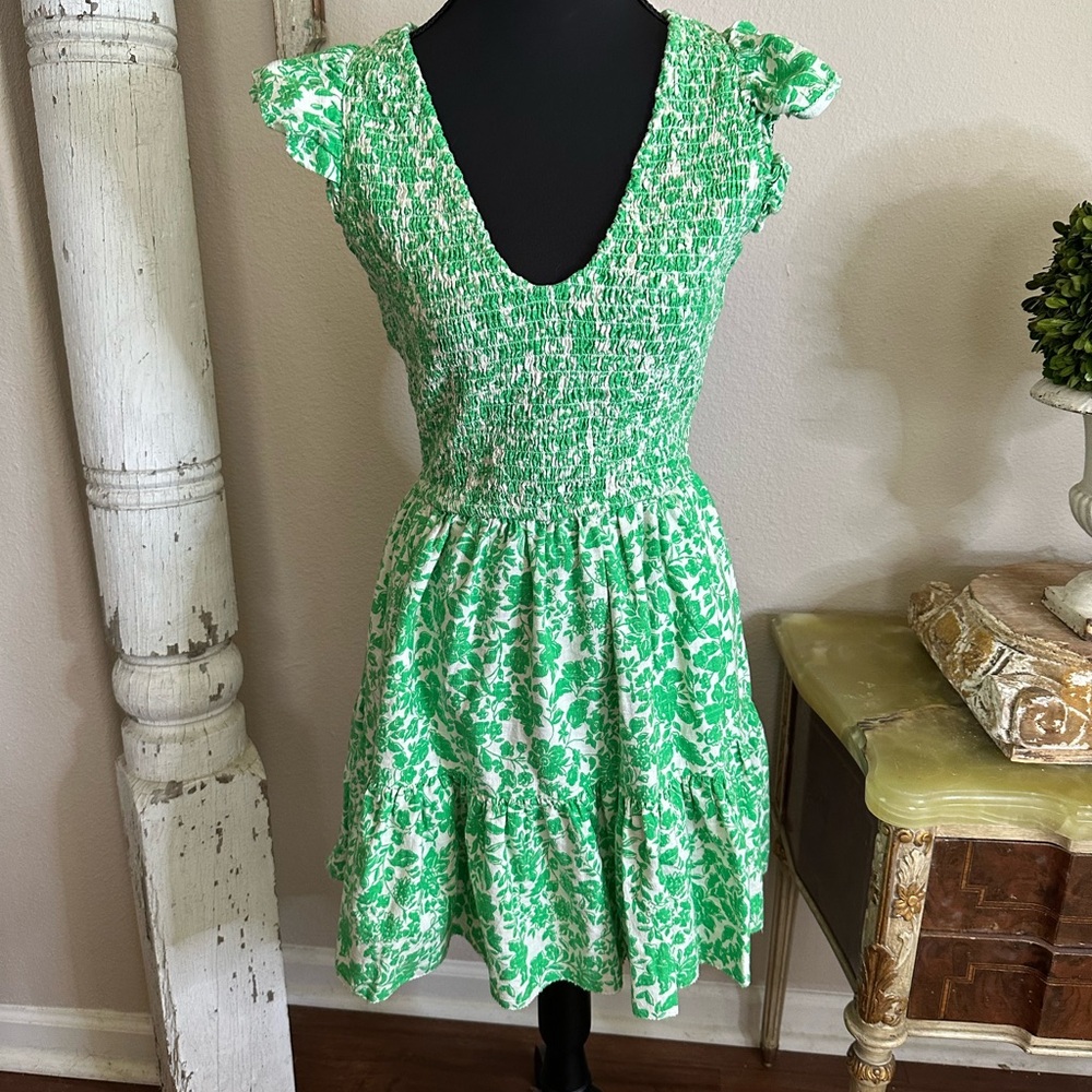 Universal Thread Green Ruffled Tiered Mini Dress